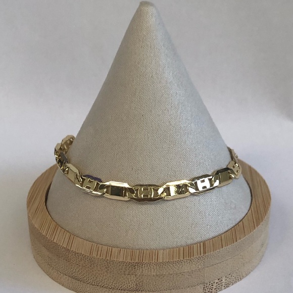 NEW Pretty Bird 18k Yellow Gold Plated Chunky H Link Bracelet - Picture 1 of 10